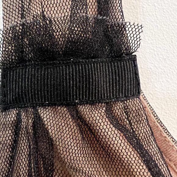 Express Y2K Mesh Babydoll Cami Tank Top Tan Womens M Whimsigoth Fairy Grunge - Picture 6 of 9